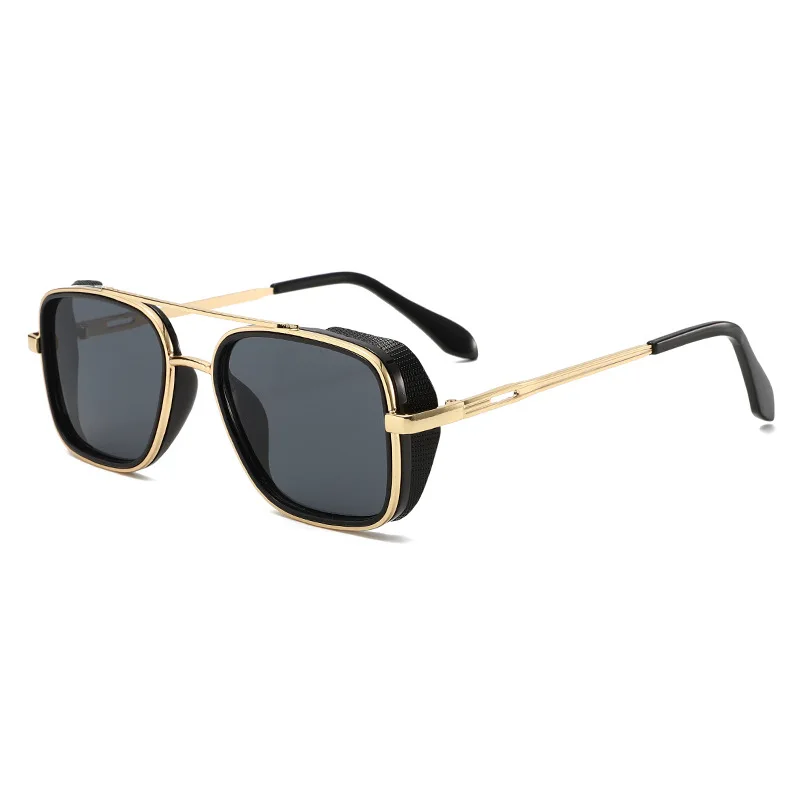 Neue Vintage Quadratische Sonnenbrille für Damen und Herren Metallrahmen Rechteckige Sonnenbrillen Ovale Brillen für Männer und Frauen Image