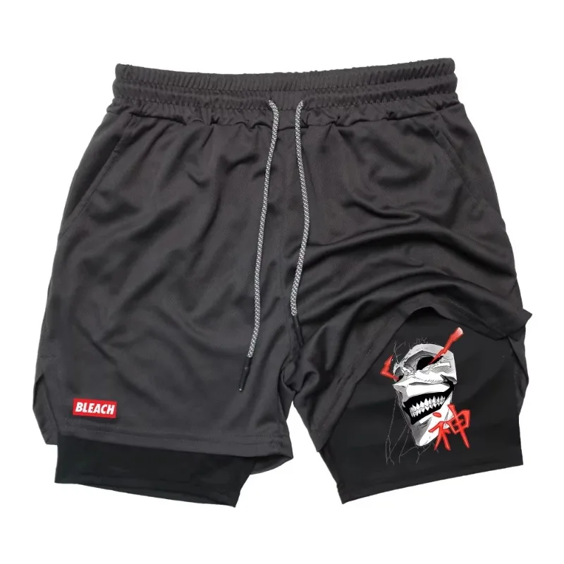 Herren Multi-Pocket Strand-Freizeitshorts Sport-Laufshorts Schlankmachende Doppellagige Sportbekleidung Lauf-Gym-Fitness-Training Jogging-Shorts Image