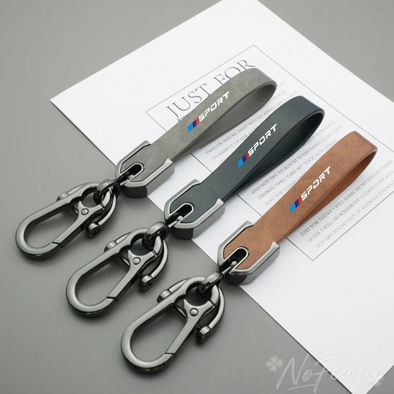 Auto-Schlüsselanhänger aus Leder mit Anti-Verlust-Funktion für BMW 3er 5er Serie G30 G20 F30 F10 E90 E60 X1 X3 E70 F15 F48 Zubehör Image