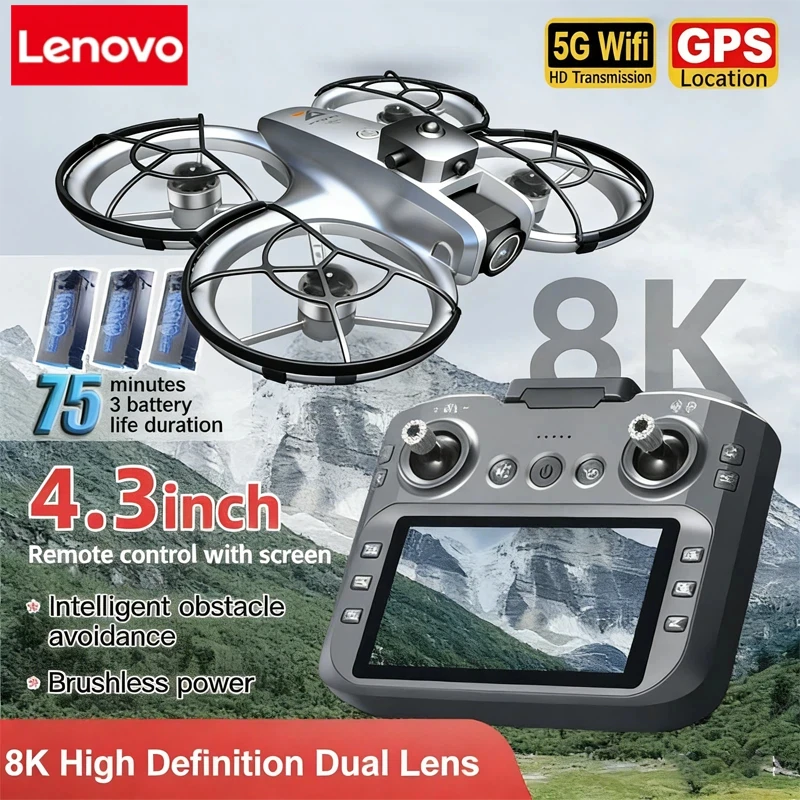 Lenovo Z4 Drohne 8K Luftbild-HD Doppelkamera 5G WIFI GPS Intelligente Hindernisvermeidung Fotografie Bürstenloser Motor Bildschirm RC-Drohne Image