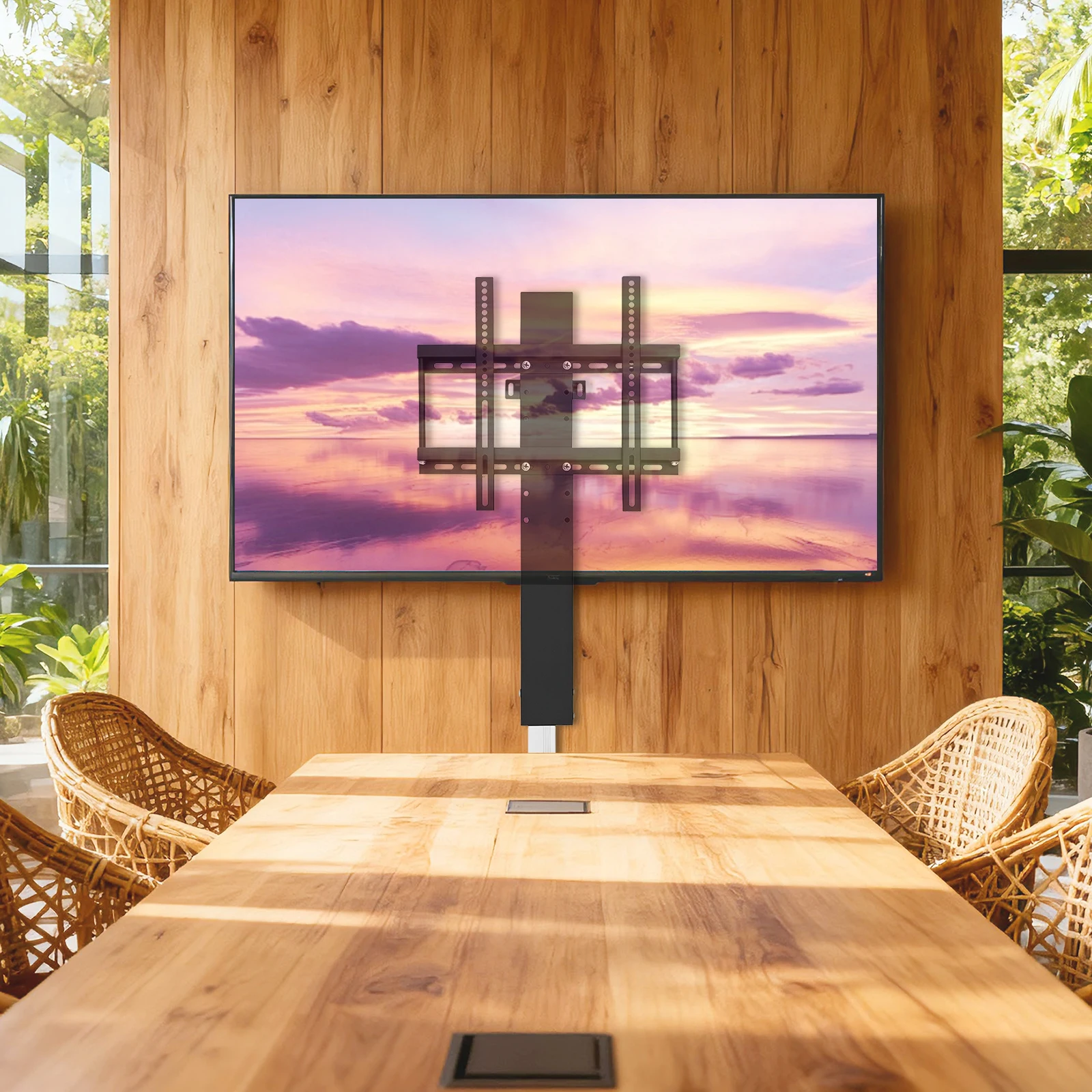 HarBin-Star Elektrische TV-Lift-Halterung, Elektrisch Höhenverstellbare TV-Halterung zum Einbau für 26"-57" Fernseher mit Fernbedienung