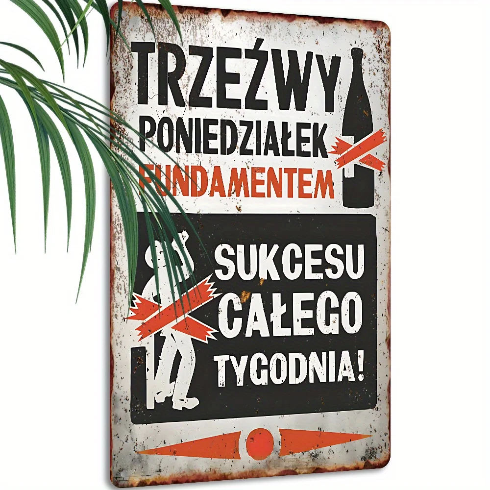 Vintage Metallschild Wandkunst Polnische Trinkkultur Humor Dekoration Image