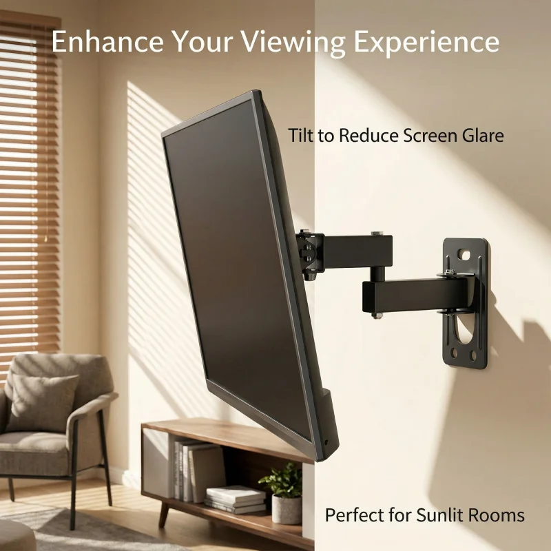 Schwenk-Neige-Vollbewegliche TV-Monitor-Wandhalterung mit Gelenkarm für 10-32 Zoll Flach- und Curved-Fernseher Image