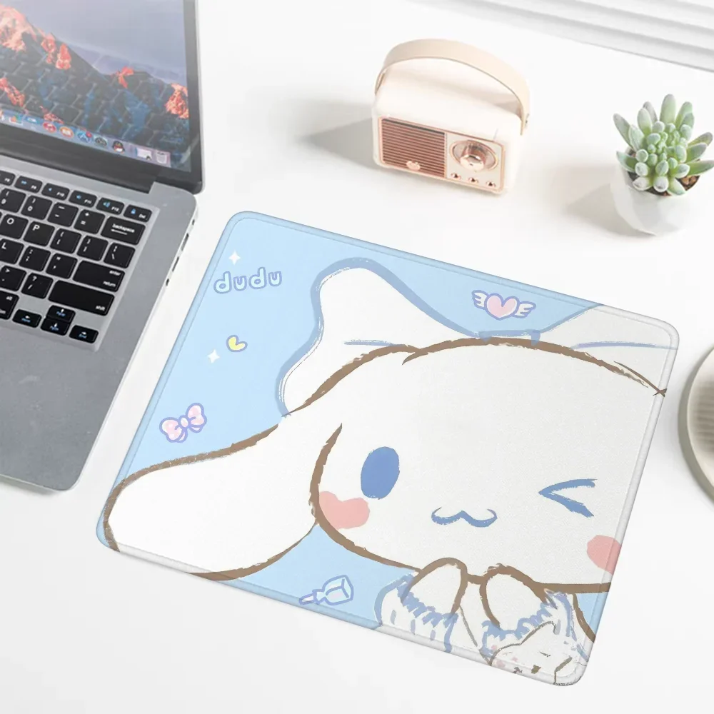 Kleines Leder-Mauspad Gamer Cinnamoroll Gaming Laptop Neues Sanrio Mauspad Kabellose Maus für Computer Bürozubehör Matte Image
