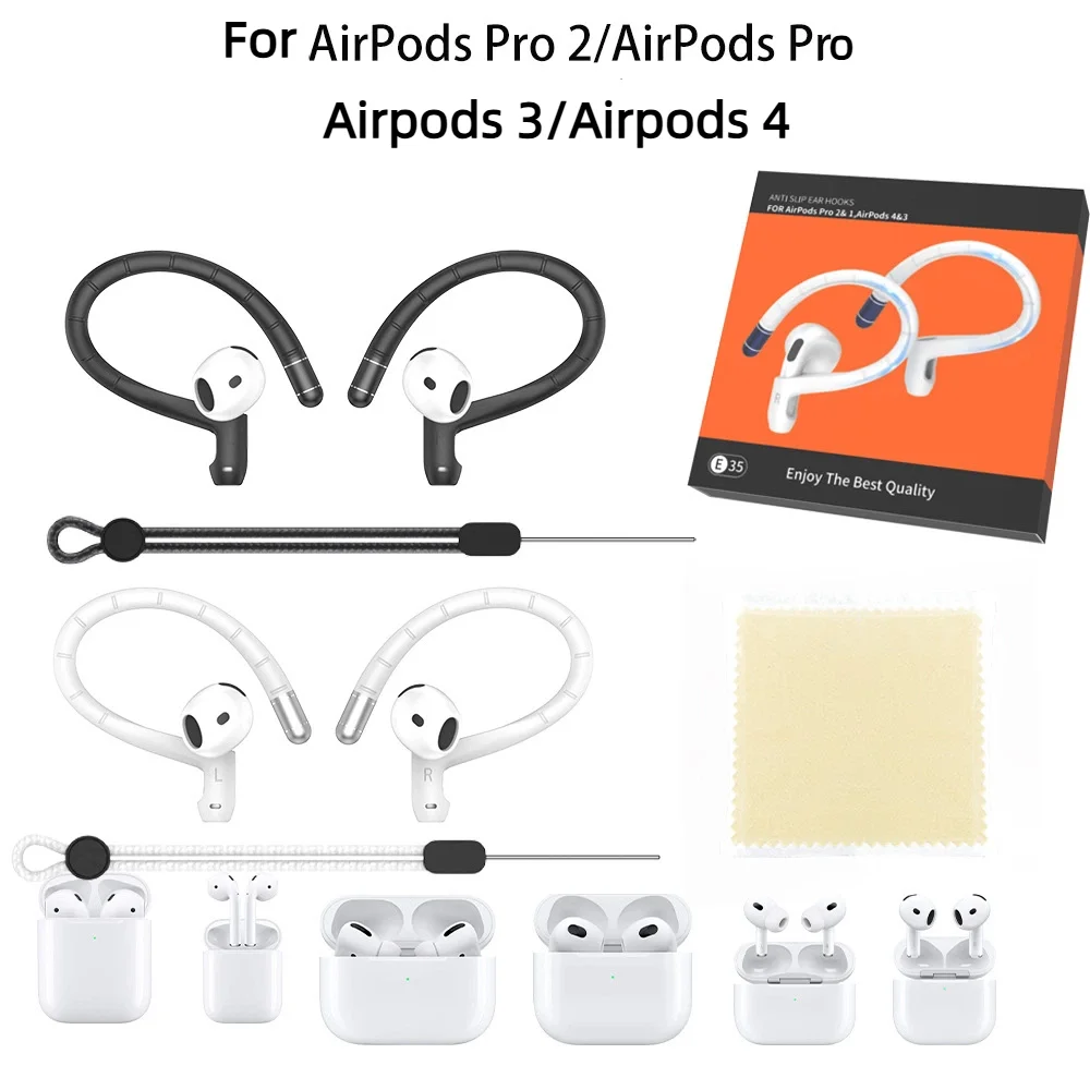 Anti-Verlust-Ohrbügel mit Kordel für AirPods Pro 1/2 4/3, Sicherer Sport-Halter für AirPods-Serie Image