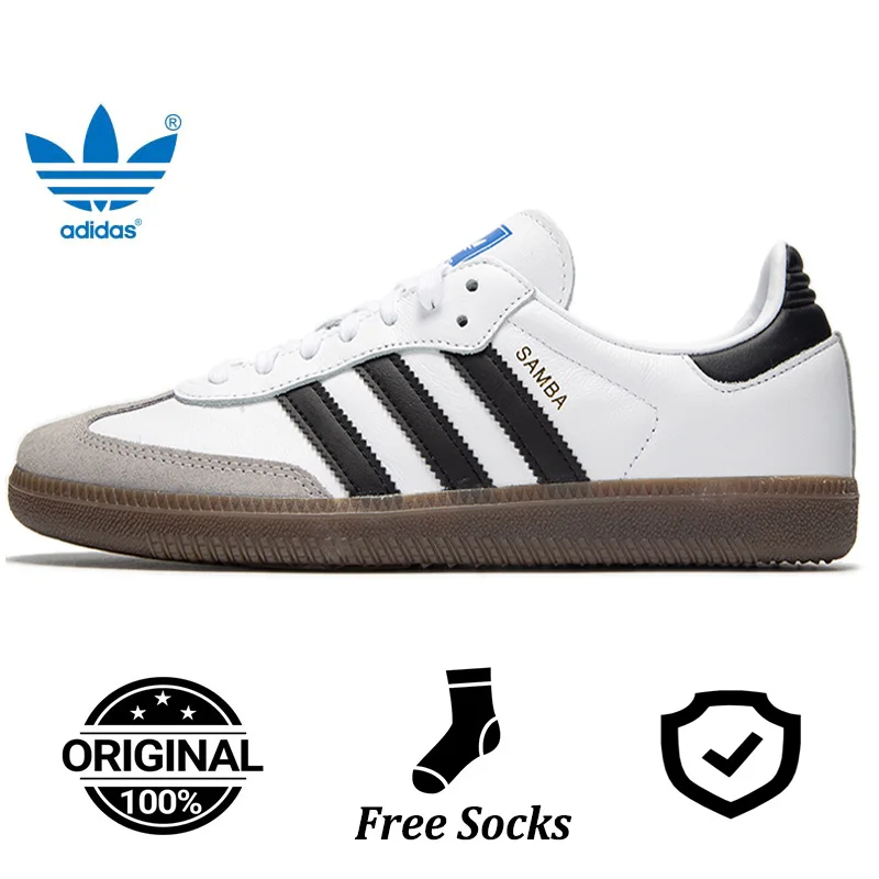 Adidas Originals Samba OG Herren-Sneaker aus Leder und Wildleder, Retro-Casual-Streetwear-Schuhe B75806