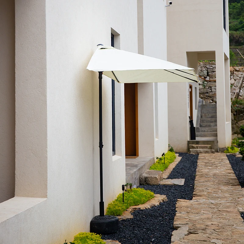 Halbschirm für den Außenbereich an der Wand, Sonnenschirm, Garten, Balkon, einseitiger Regenschirm, Café-Seitenschirm, Außenstand, Strandschirm Image