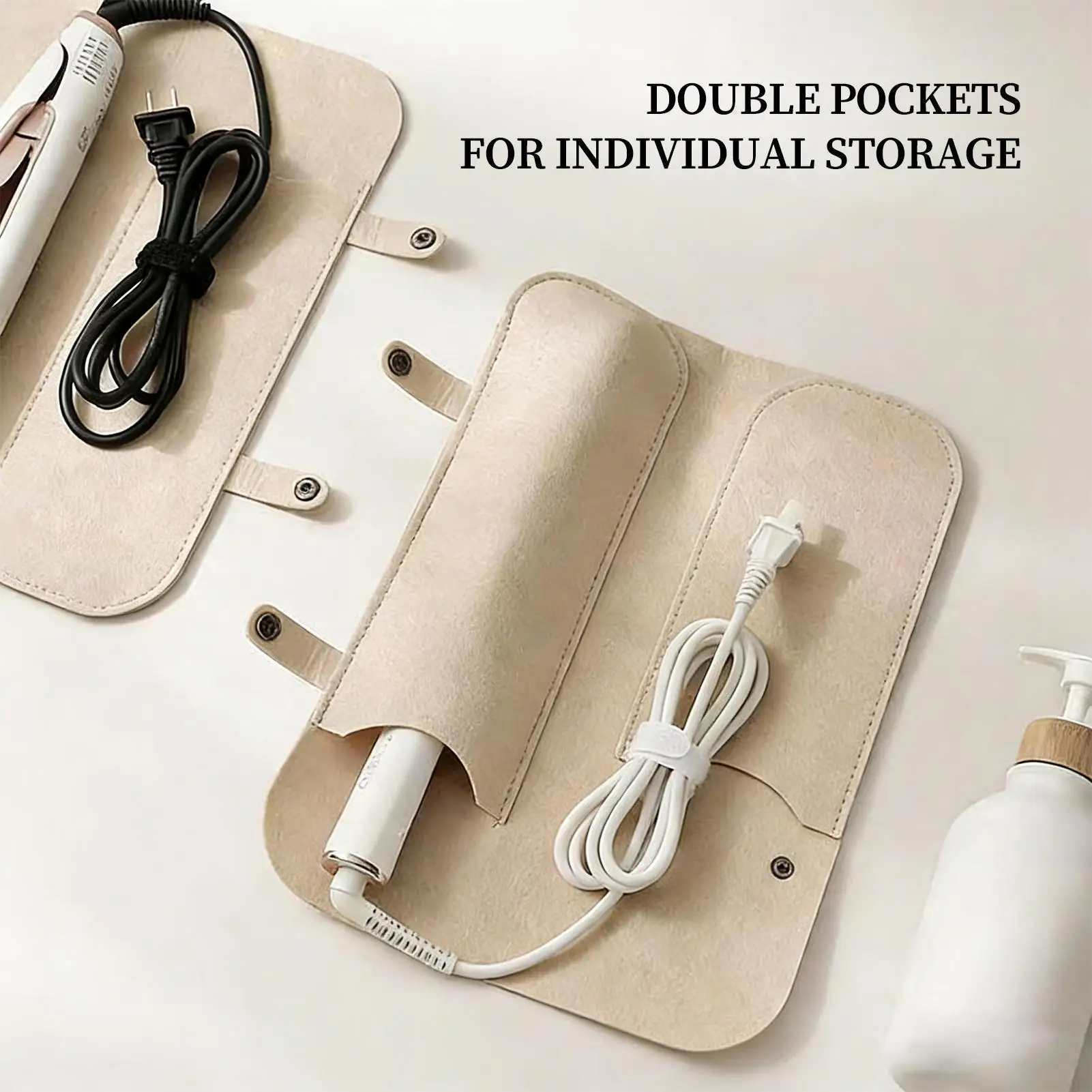 Haarglätter-Tasche Styling-Tool-Organizer Glätteisen-Reisetasche Wärmeisoliermatte für Bürstenaufsätze Image
