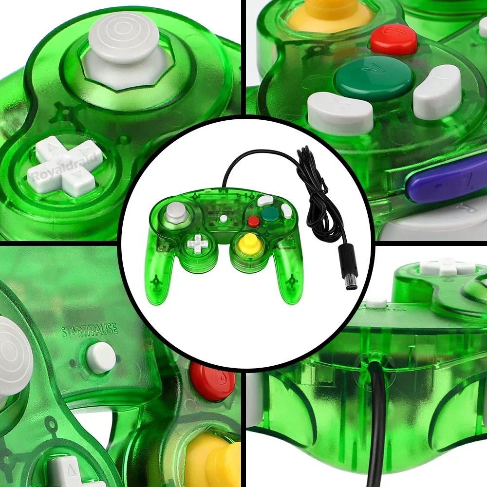 8 Farben Transparent Für NGC Kabelgebundener Spielcontroller Für GameCube NGC Klassischer Joystick Retro-Spielgriff Kabelgebundene Gamepads Image