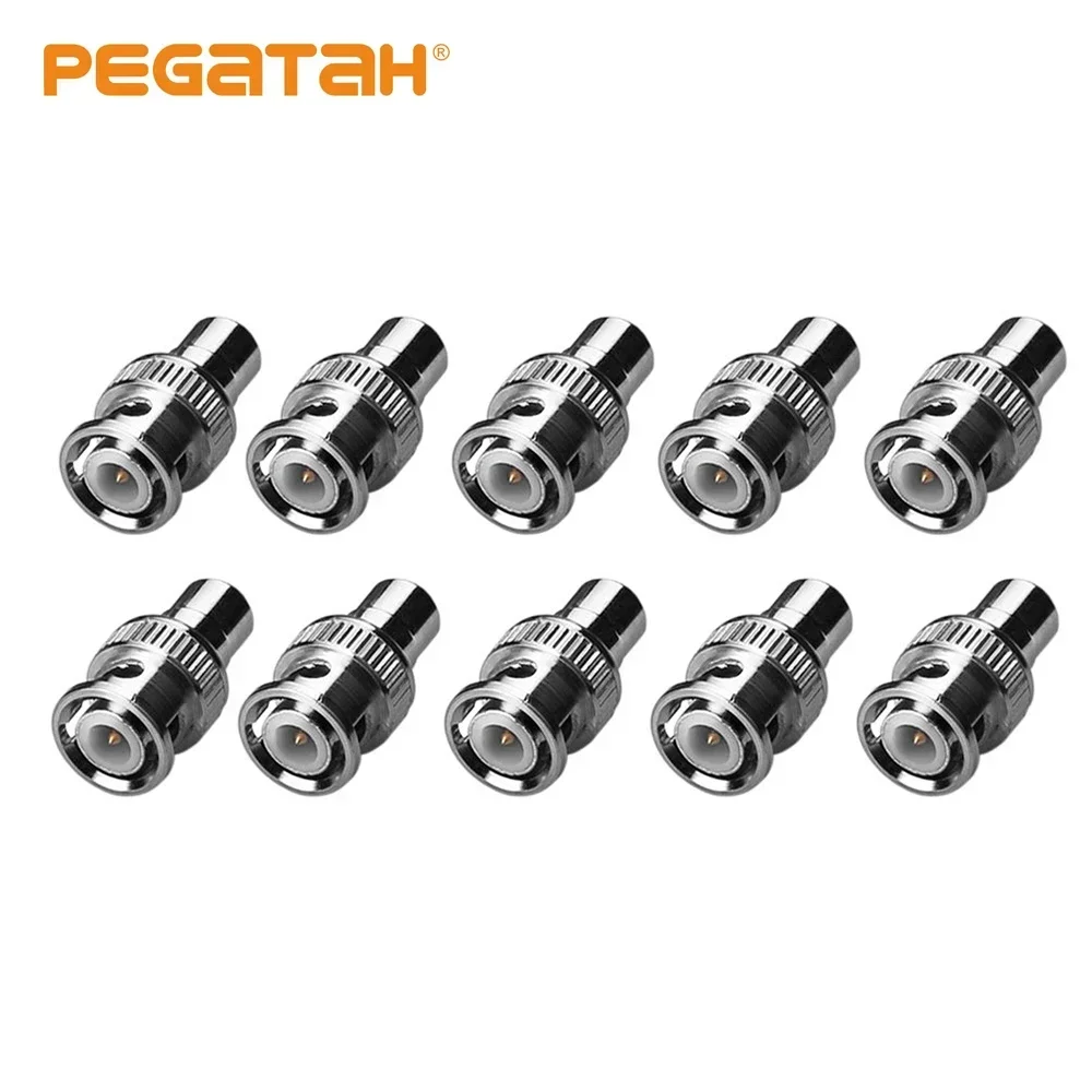 PEGATAH 2 Stück/5 Stück/10 Stück JR-B9 BNC-zu-RCA-Stecker Kleiner und kurzer BNC-Stecker für AHD-CCTV-Systeme Image