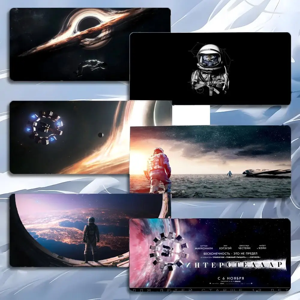 I-Interstellar Movie Sci-Fi-Mauspad, großes Gaming-Mauspad mit LockEdge, verdickte PC-Tisch-Schreibtischunterlage