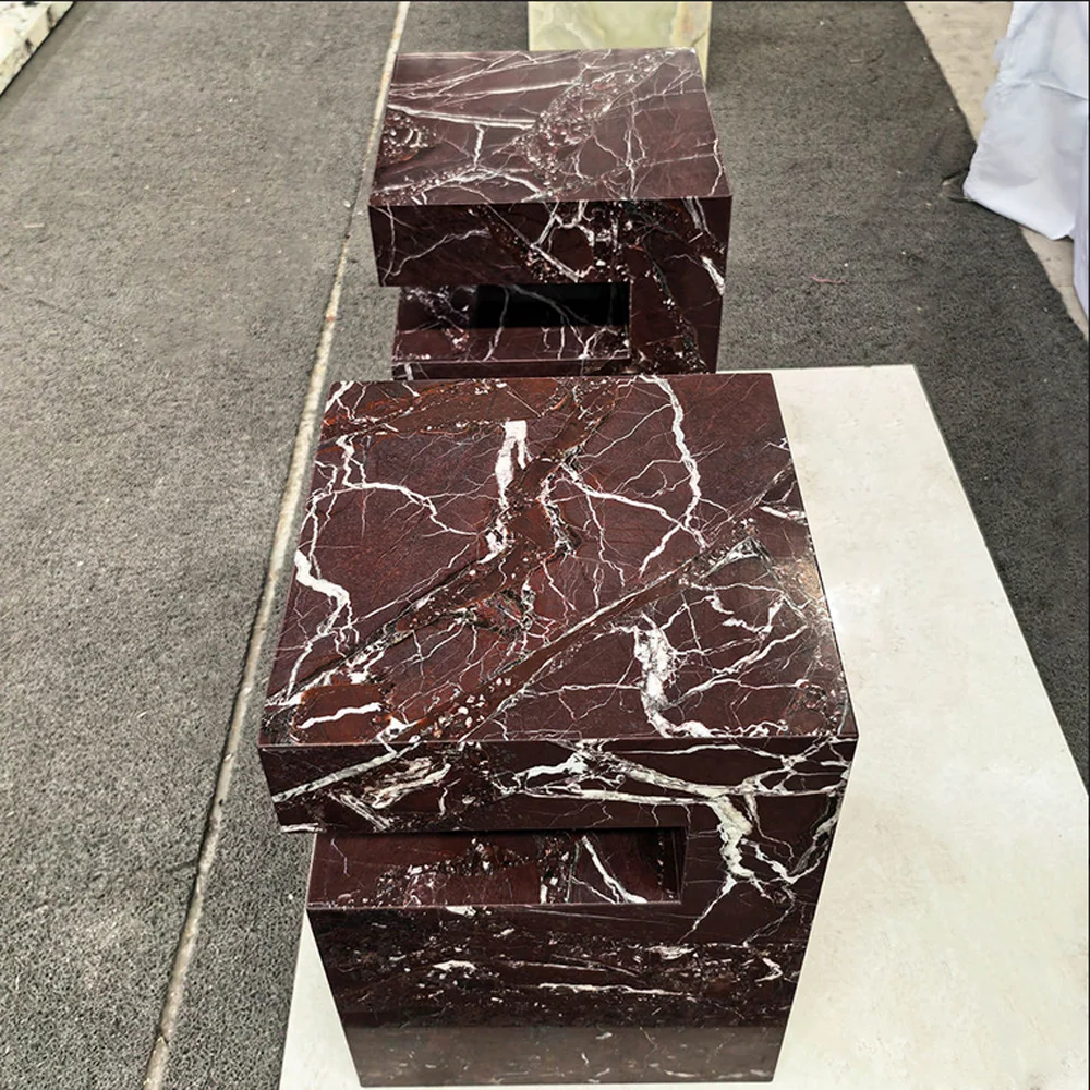 Heimdekoration, rote Marmormöbel, Rosso Levanto, Mable-Tischstein für Wohnzimmer Image