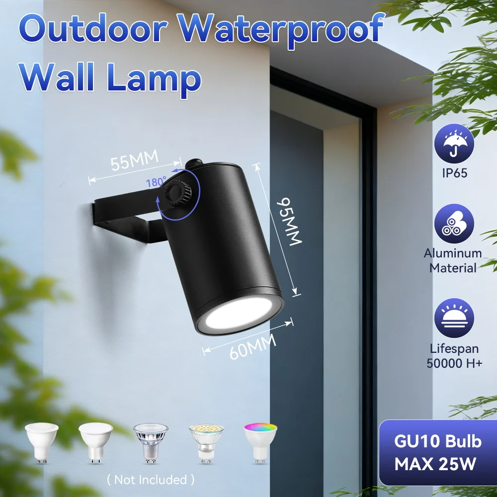 Wasserdichte LED-Außenwandleuchte IP65 mit Ober- und Unterbeleuchtung für Veranda, Garten, Innenbereich, Schlafzimmer und Heimdekoration Image