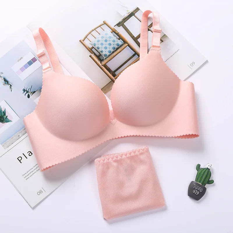 Nahtloses BH-Set für Damen, Unterwäsche, Push-Up-Dessous-Set, drahtloser BH und Höschen-Set, 3/4 Körbchen, verstellbares Büstenhalter- und Slip-Set