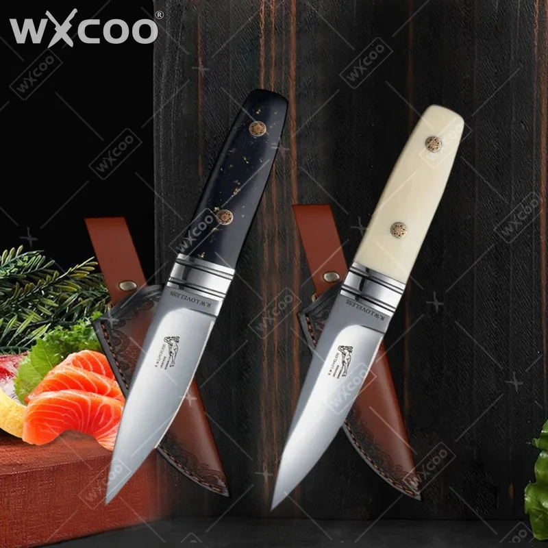 WXCOO Edelstahl-Steakmesser Langlebiges Geschmiedetes Metzgermesser mit Scheide für Küchenzubehör BBQ Kochmesser Image