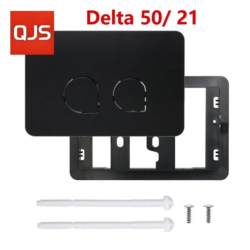 Delta 50/21 Betätigungsplatte für Geberit Omega Unterputz-Spülkasten, UP100 182 Omega Spülkastenbedienfeld, WC-Knopf Schwarz