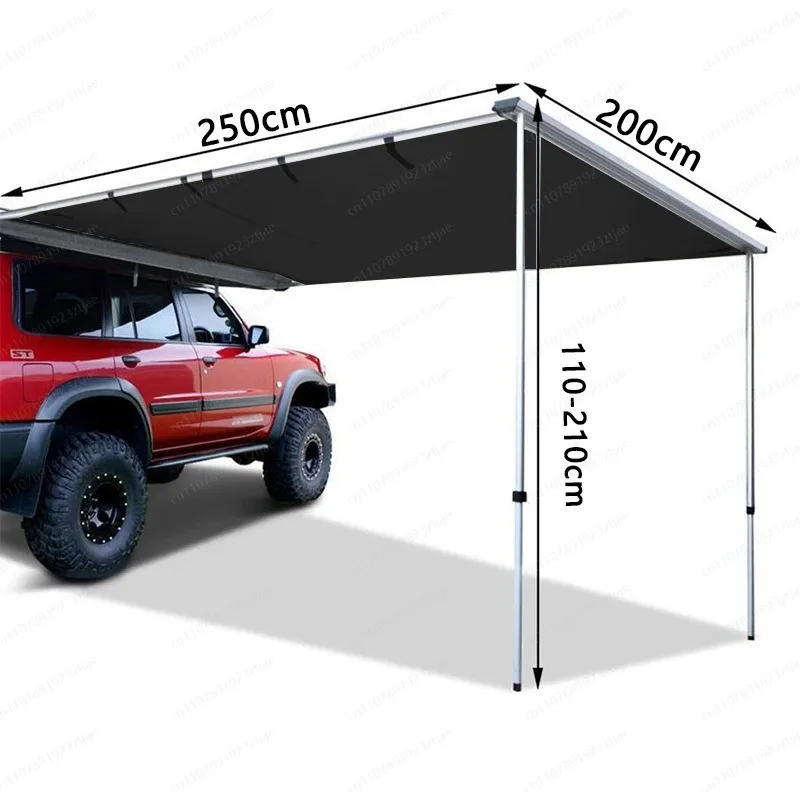 1,6x2,5m Auto-Seitenmarkise, ausziehbares Dachzelt, externer wasserdichter Sonnenschutz für Outdoor-Offroad-Erweiterungen