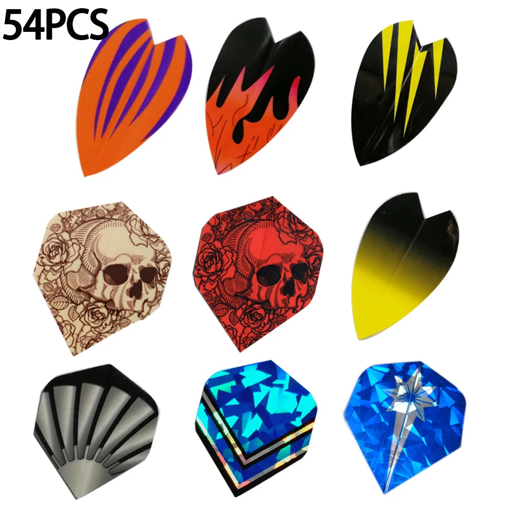 54 Stück PET Dart-Flights, professionelle Standard-Flügel, langlebiges und flexibles Flügel-Set-Zubehör, perfekte Dart-Geschenke für Enthusiasten Image