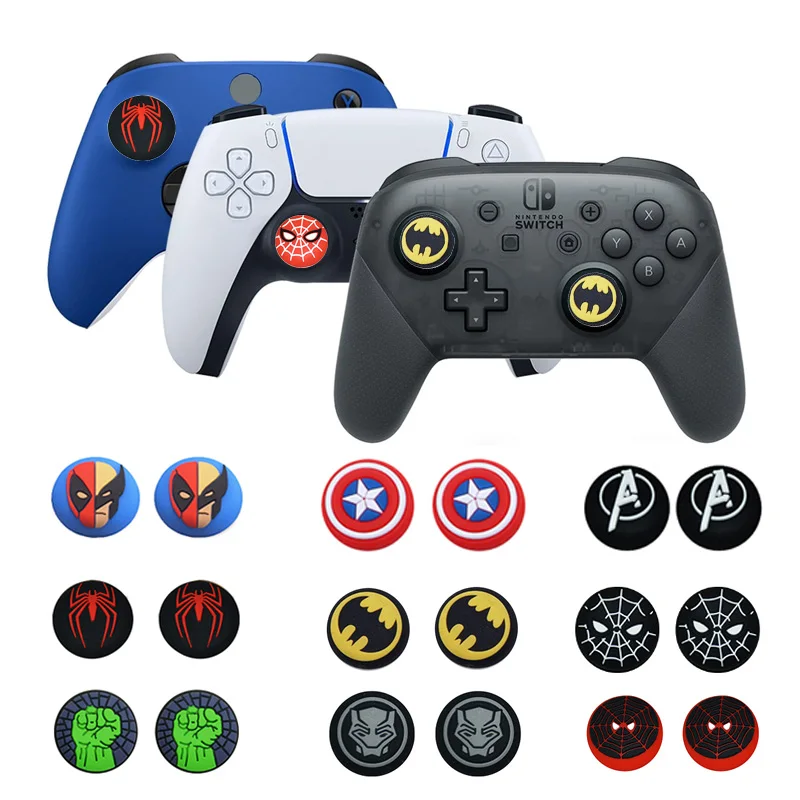 2pc Silikon Thumb-Stick Grip Cap Für Playstation 5 PS5 PS4 Xbox Serie X/S 360 Eine Schalter pro Controller Joystick Zubehör Image