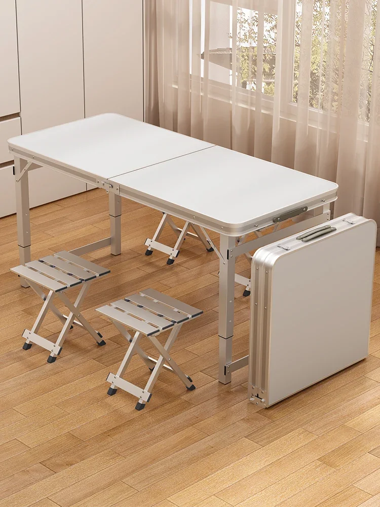 Klapptisch-Stand, Faltbarer Outdoor-Arbeitstisch mit Höhenverstellung, Camping-Picknick-Nachtmarkt-Klapptisch und -Stühle Image