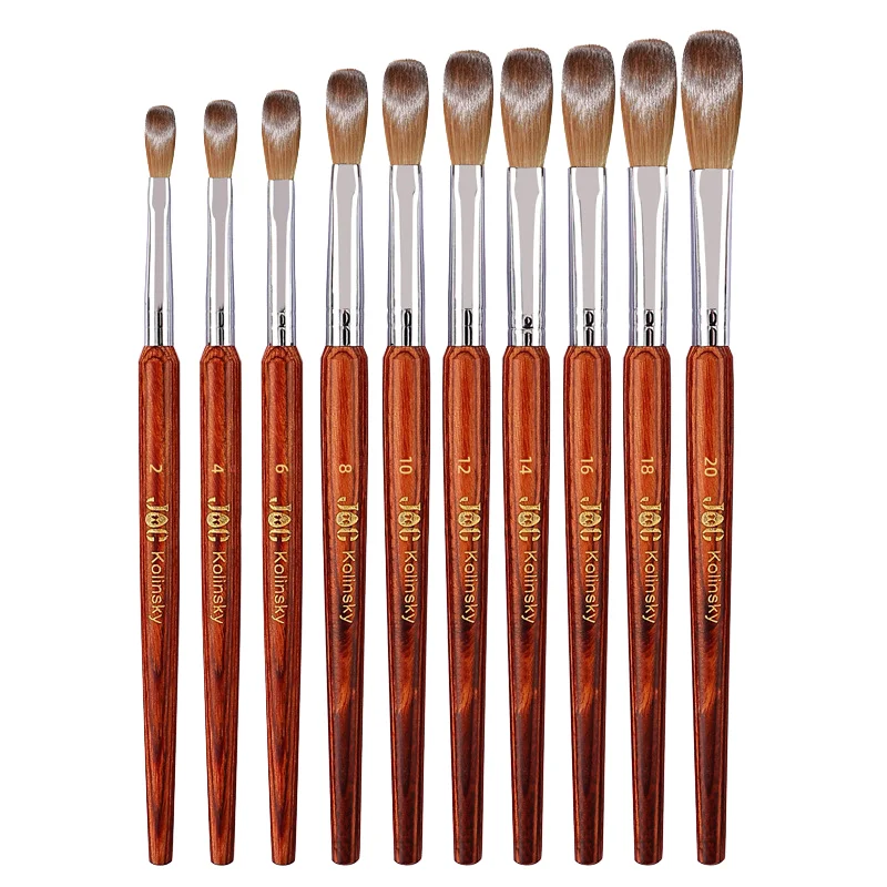 Commercio all'ingrosso all'ingrosso popolare Nail air Brush fabbrica all'ingrosso manico in legno 100% puro Kolinsy capelli Nail Brush Sest Nail Art Brush