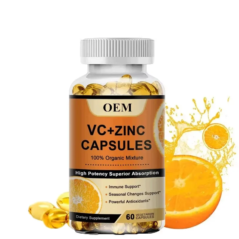 OEM/ODM/OBM vitamina C e zinco Capsule di protezione antiossidante Non ogm vitamina C zinco Capsule ascorbato vitamina C capsula