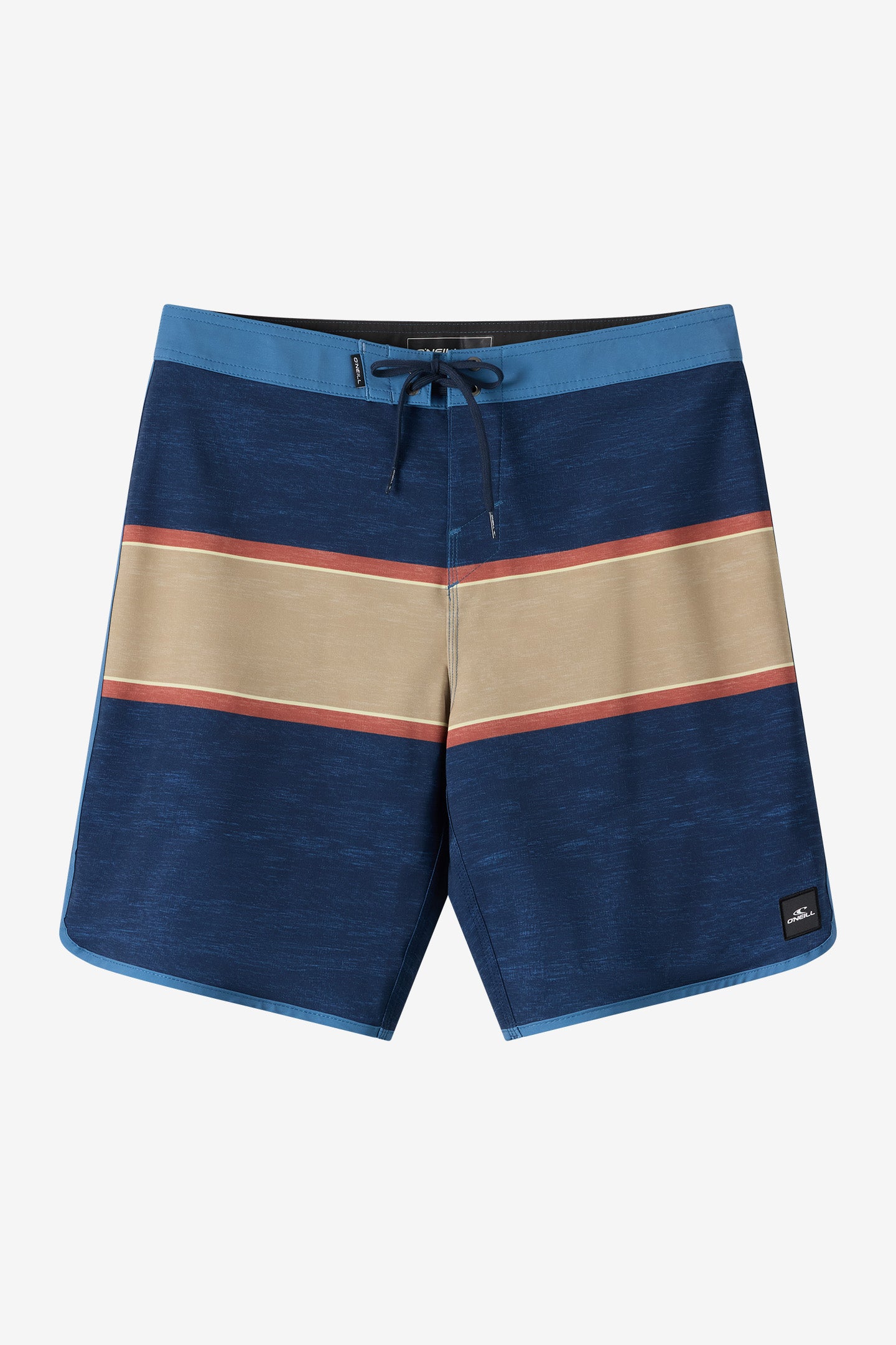 O'Neill Boy's Lennox Scallop 16"" Board Shorts in Navy, Size 26, Elastane/Polyester