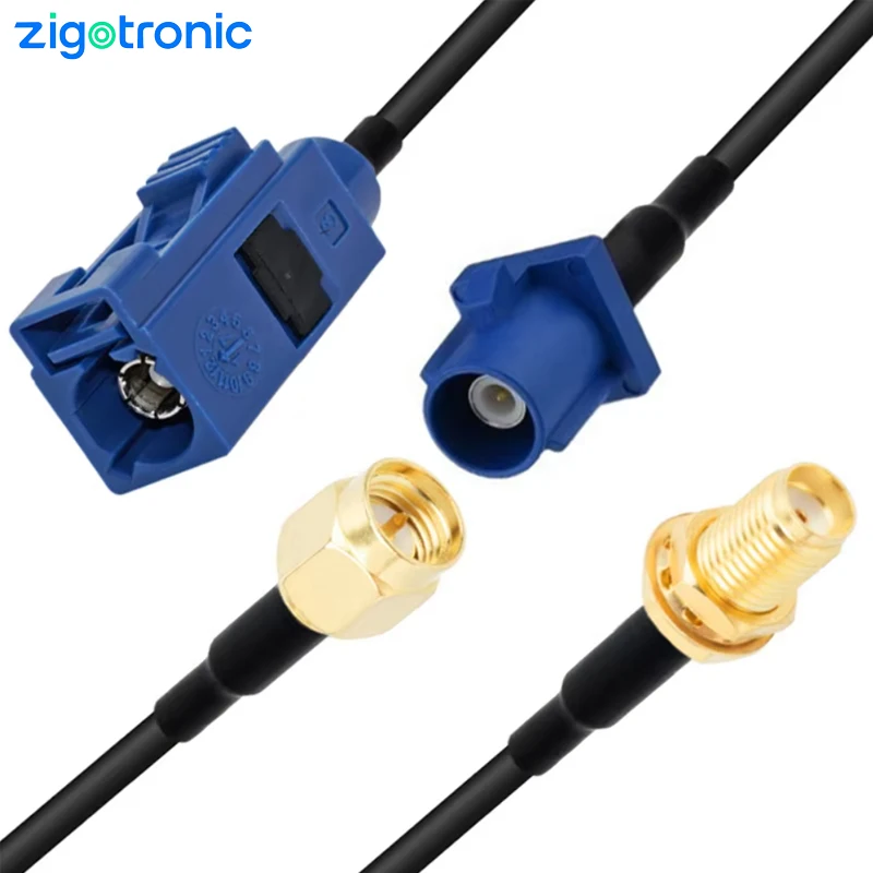 15cm RF GPS Antenna Wire Connector Fakra C Plug to SMA Male Female Pigtail Cable RG174 for GPS Navi Vehicle Car Extension