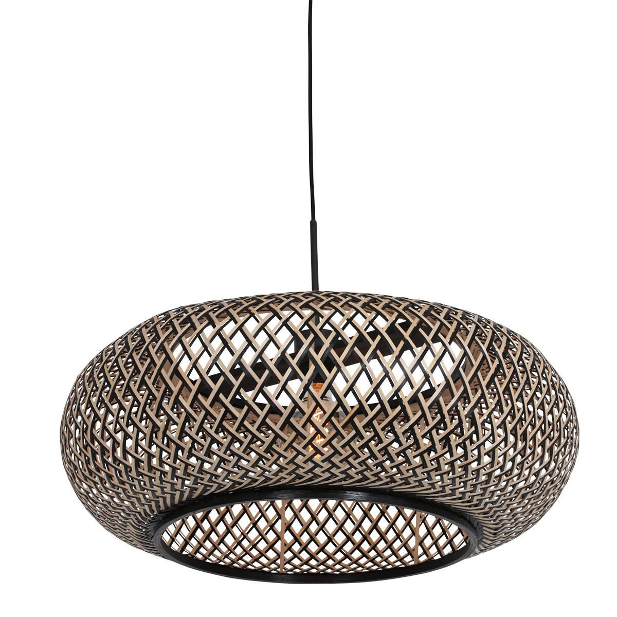 Anne Light & Home Anne Light Pendelleuchte 1-fl. "Maze" 7506ZW Holz + Schwarz Image