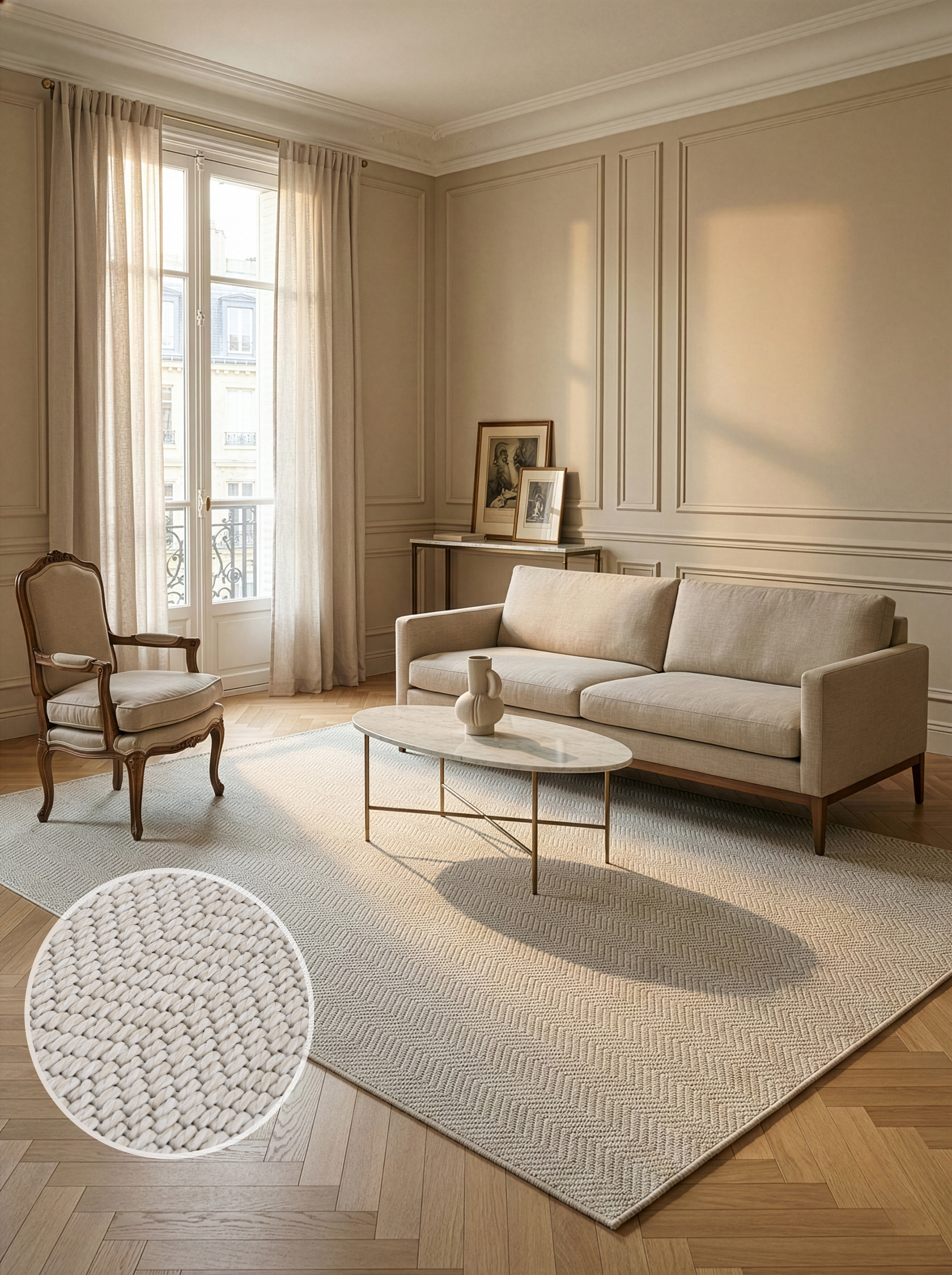 Teppich OTTO HOME "Nollan, In- und Outdoor geeignet, Balkon, Camping", cream, B:77cm H:8mm L:150cm, Kunstfaser, Teppiche, Teppich, Wetterfest & UV-beständig, Esszimmer, Wohnzimmer Image