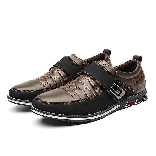 Schwarze und weiße Herren-Freizeitschuhe mit Schnallenriemen – leichte und bequeme Schuhe für Alltag, Büro, Reisen und einen gepflegten Business-Casual-Look. Image
