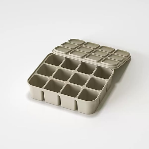Silikon-Eiswürfelform mit 12 Fächern und Deckel, flexible Form für einfaches Herauslösen, wiederverwendbare Eiswürfel für Cocktails, Whisky, Brühe Essensvorbereitung, Geschirrspüler ofenfest Image