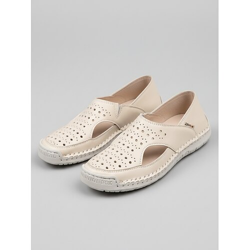 Braune, perforierte Damen-Slipper – atmungsaktive und bequeme Schuhe mit Cut-outs für Reisen, Stadtbummel und Gartenarbeit Alltagskleidung Image