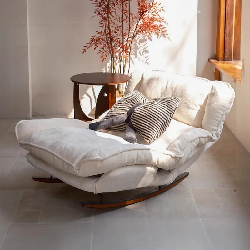 Bay Window Lazy Sofa,70% Adjustable Modern Style Lazy Sofa Rocking Chair For Home Single Backrest Leisure Chair For Small Apartm