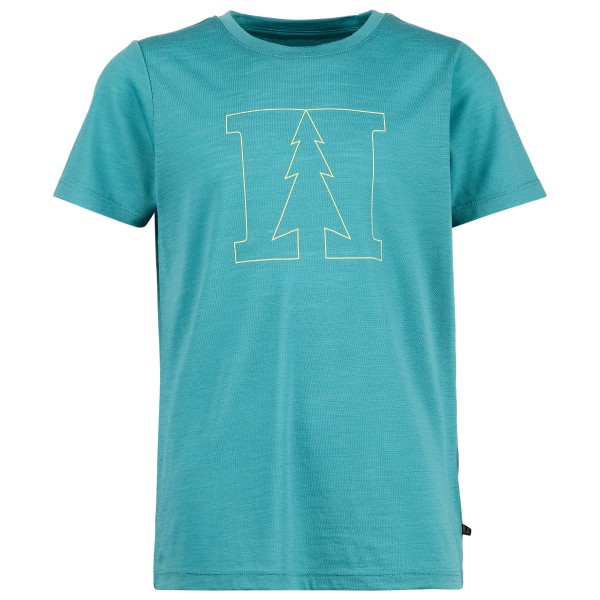 Heber Peak - Kid's MerinoMix150 PineconeHe. Print T-Shirt - Merinoshirt Gr 164 türkis