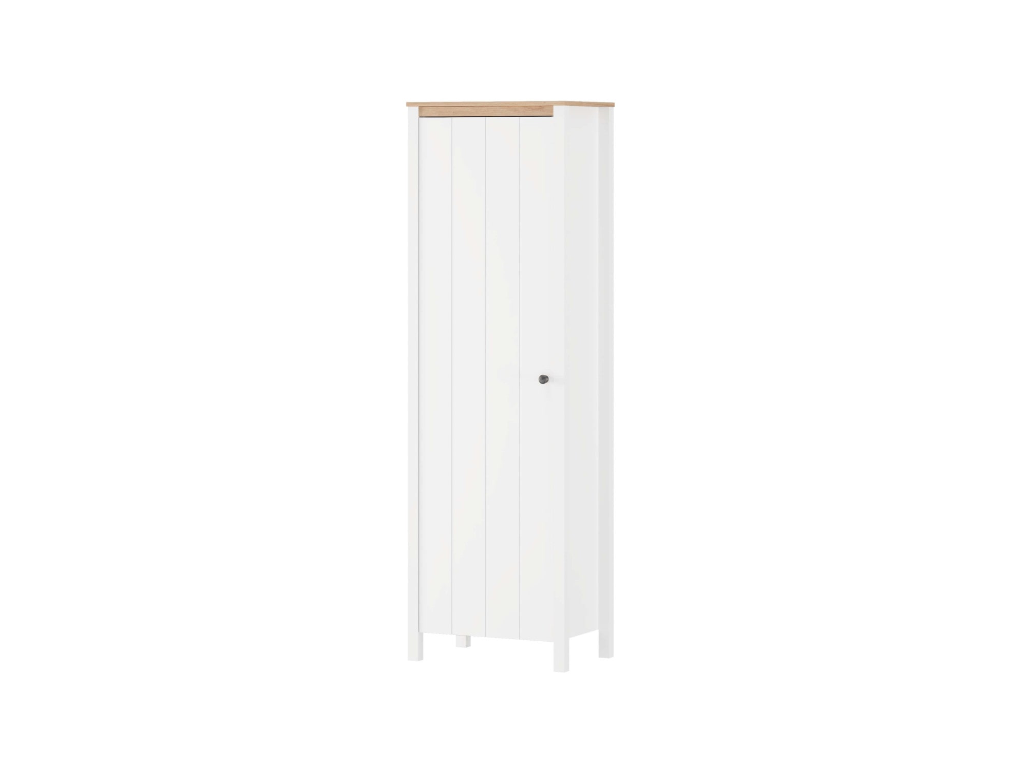 Garderobenschrank HOME AFFAIRE "Bedford, Stauraumschrank, Flurschrank, ausziehbare Kleiderstange", opaque weiß, B:60cm H:191cm T:40cm, Holzwerkstoff, MDF, Schränke, Garderobenschrank, MDF-Profil 2D ummantelt, Hotstamping, 1mm ABS-Kanten, 4 Einlegeböden Image