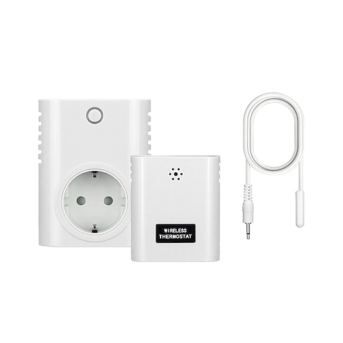 Prise thermostatique sans fil, contrôleur de température numérique à brancher avec sonde de température à distance, chauffage Mode refroidissement pour radiateur d