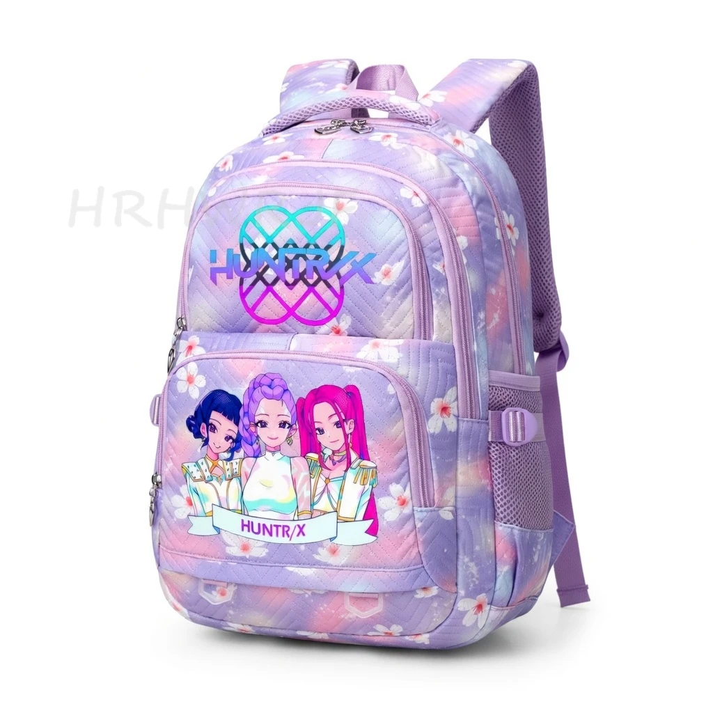 Sacs à dos K-POP Demon Hunters, imprimé violet, Rumi Mira Zoey HUNTR/X Saja, sacs d'école pour adolescents, sacs d'école pour ordinateur portable, Mochilas de voyage