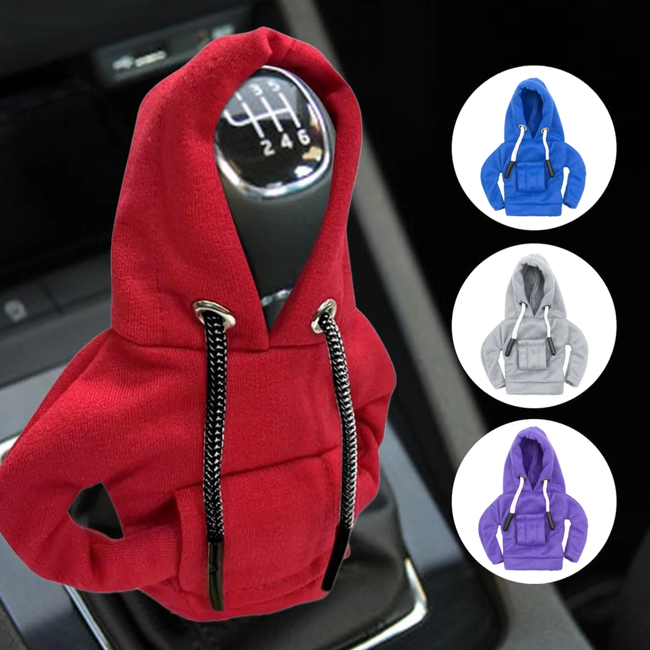 Copri Pomello del Cambio a Forma di Felpa, Decorazione per Leva del Cambio, Adatto per Auto Manuali e Automatiche, Accessorio Universale per Interni Auto