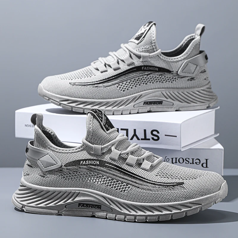 Herren-Freizeitschuhe mit flacher Sohle, niedrigem Schaft, Schnürung, weichen Sohlen, bequem und rutschfest, geeignet für den täglichen Gebrauch. Image