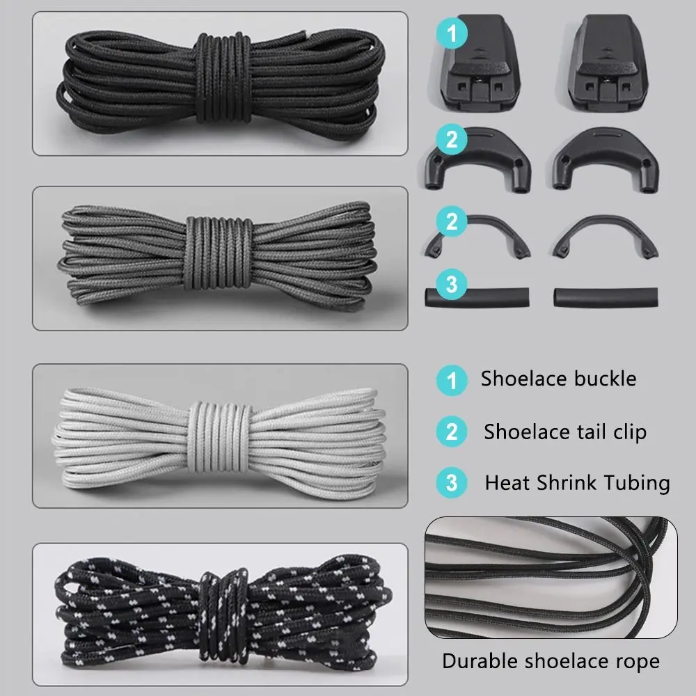 1 Paar Modische Schnellschnürsysteme ohne Binden, Runde Tennis-Schnürsenkel, Kreative Schnürsenkel ohne Knoten für Salomon Schuhzubehör