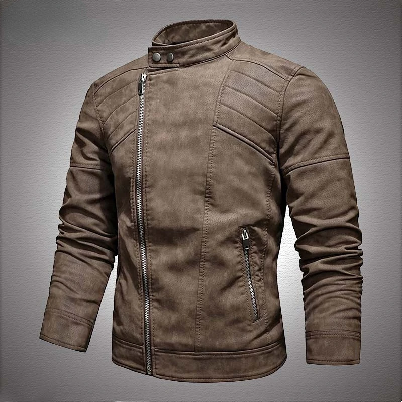 2025 Giacca in pelle moda uomo invernale in pile caldo cerniera cappotti da moto moda uomo nuove giacche da motociclista in PU cappotto sottile