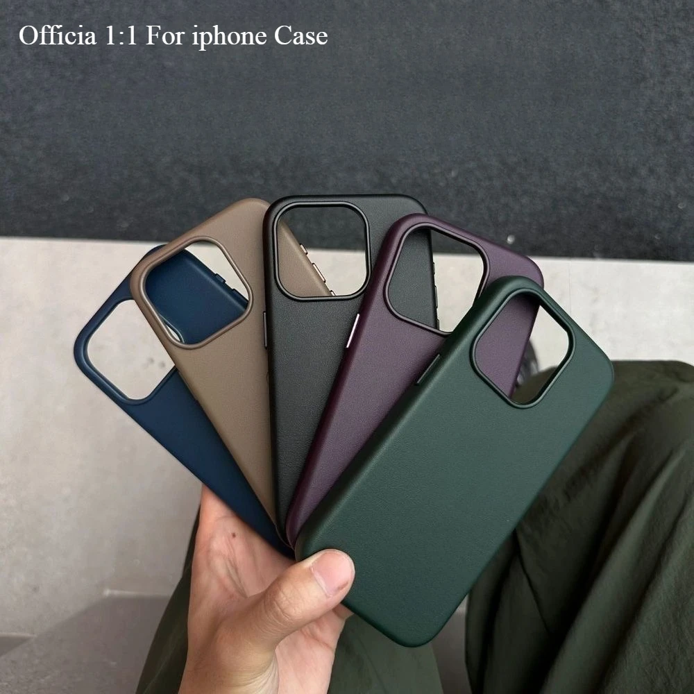 Offizielles 1:1 Apple MagSafe Lederetui für iPhone 16 15 14 13 17 Pro Max Hülle Original Kabelloses Laden Magnetische Abdeckung Image