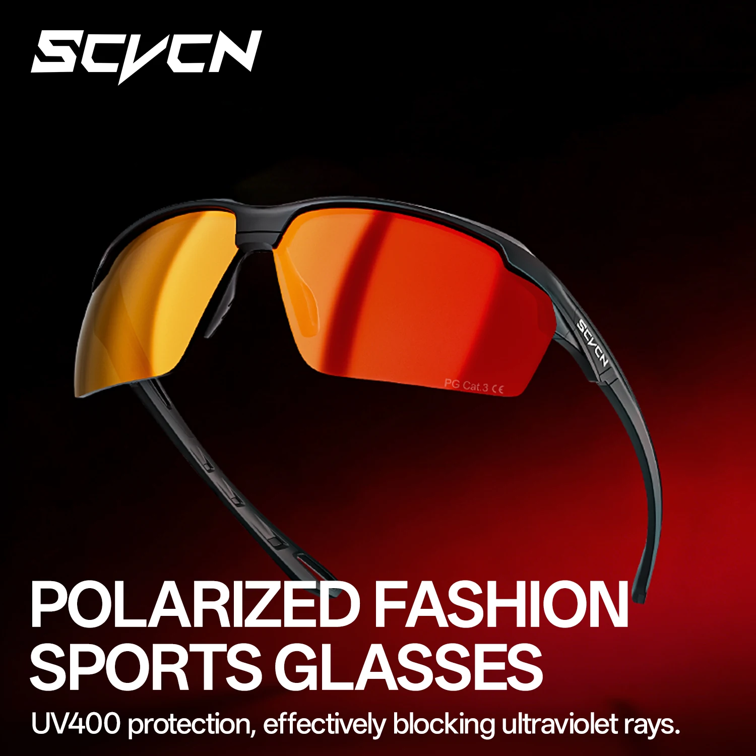 SCVCN Polarisierte Sonnenbrille für Outdoor-Sportarten, Stilvolle Brille zum Fahren, Angeln und Wandern, Sportbrille für Radfahren und Laufen Image