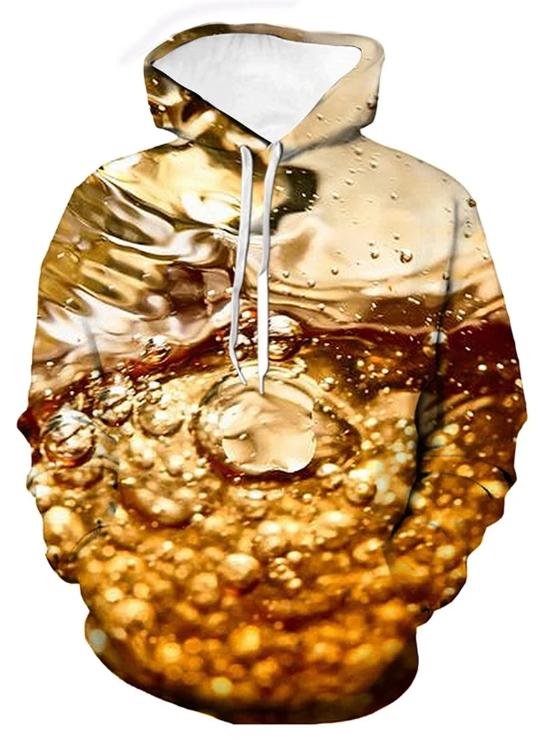 Funny 3D Print Beer Pattern Sweatshirts Men's Fashion Hoodie Unisex Pullover Hip-hop Fashion Casual Street Clothes New Hoodie