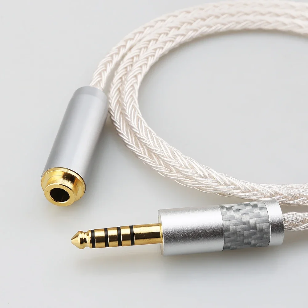 HIFI 16-adriges 7N OCC versilbertes Kopfhörer-Verlängerungskabel XLR 2,5mm/3,5mm/6,5mm/4,4mm Stecker auf 4,4mm Buchse Image