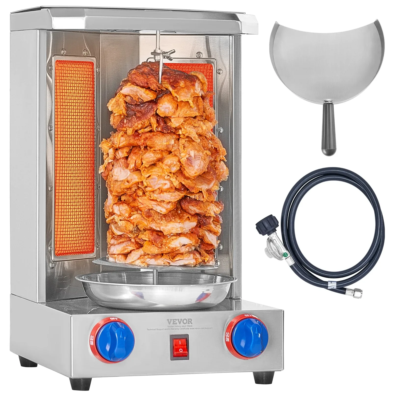 SucceBuy Shawarma-Grillmaschine 13 lbs Hähnchen-Shawarma-Kocher Gas-Vertikalgrill Gyro-Rotisserie-Ofen Döner-Kebab für Zuhause Image