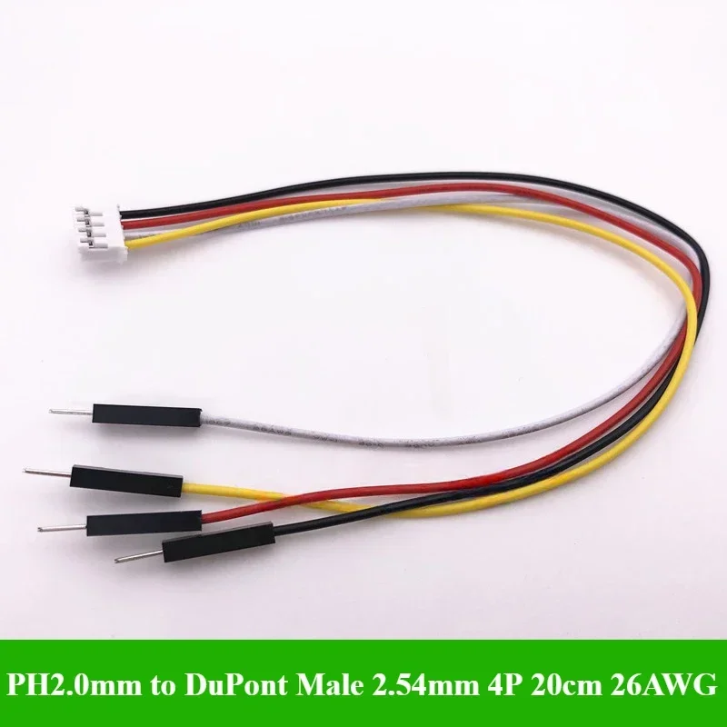PH2.0 auf DuPont-Stecker 2,54 Anschlusskabel PH2,0 mm 2/3/4/5/6P auf 2,54 mm DuPont-Steckerkopf Elektronische Kabelanschlussleitung 20 cm 26 AWG Image