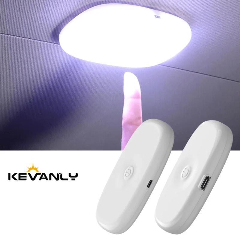 1pc Car Touch Light Wall Reading Lamp 10 LED Magnet Base Car Ceiling Light Ambient Mood Interior Lighting USB Rechargeable Lamp