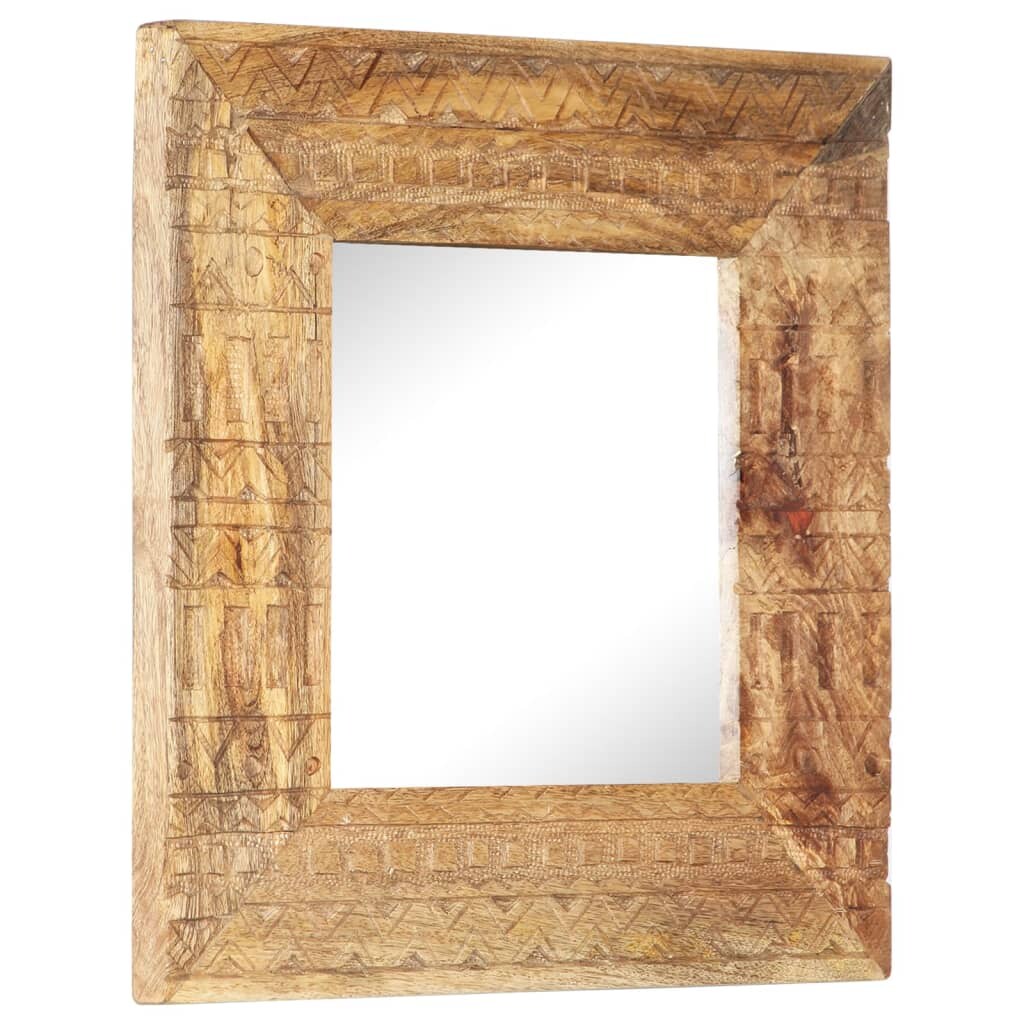 vidaXL Spiegel Handgeschnitzt Massivholz Mango : Größe - 50 x 50 x 11 cm Image